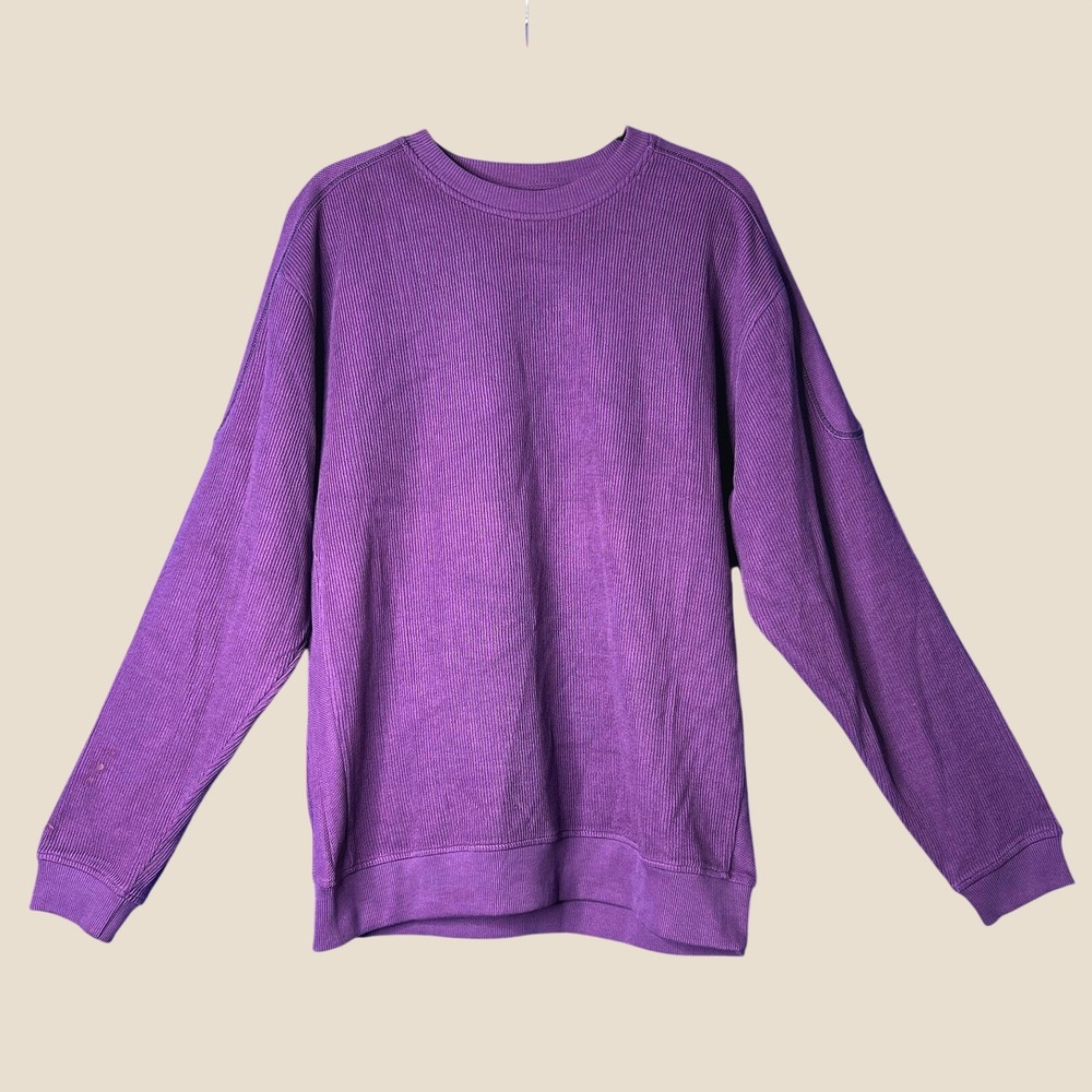 Vtg Mens Plum Cotton Pullover Sweater Sz M Organic Cooling Performance Athletic